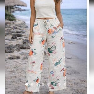 Cali 1850 Beautiful Print Wide-Leg Pants
